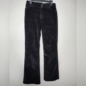 J. Jill Women's Black Stretch Corduroy Pants Sz 6 High Rise Straight Leg
